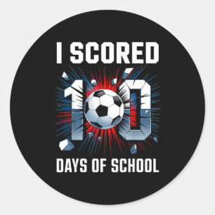Sticker Rond J'ai marqué 100 jours de soccer à l'école 100e jou