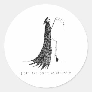 Sticker Rond J'Ai Mis L'En Nécrologie Funny Halloween Dark Humo