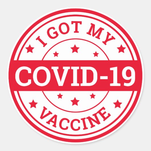 Sticker Rond J'Ai Mon Vaccin Convid-19 (Devant)