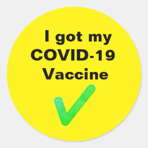 Sticker Rond J'ai mon vaccin COVID-19. Badge