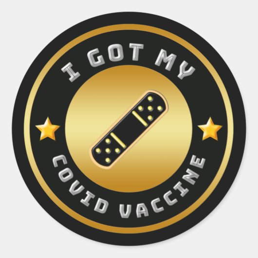 Sticker Rond J'Ai Obtenu Mon Vaccin Contre Le CVID (Devant)
