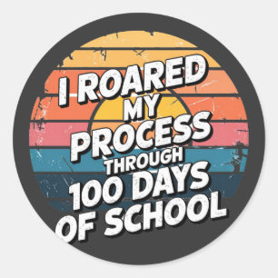 Sticker Rond J'ai parcouru mon processus pendant 100 jours d'éc