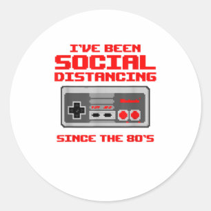 Sticker Rond J'ai pris des distances sociales depuis les années