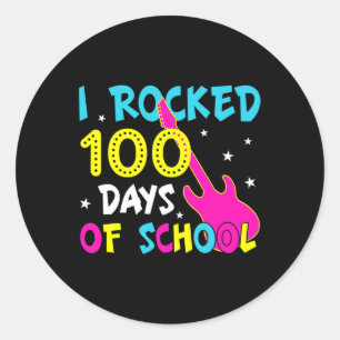 Sticker Rond J'Ai Rocké 100 Jours D'École 100E Jour Musique De