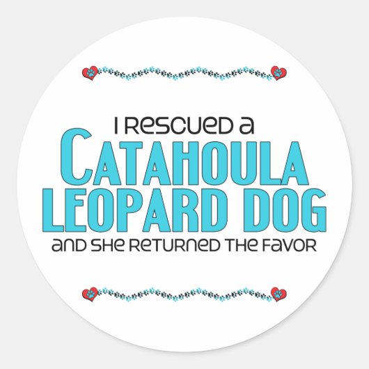 Sticker Rond J'ai Secouru un chien léopard de Catahoula (Chien  (Devant)