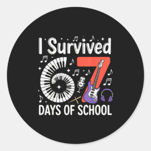 Sticker Rond J'ai survécu 67 jours d'école - Enseignants Étudia