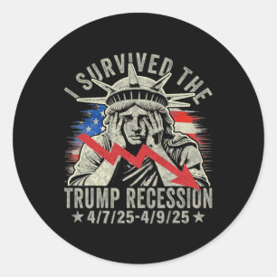 Sticker Rond J'Ai Survécu À La Récession De Trump 4 7 25 - 4 9