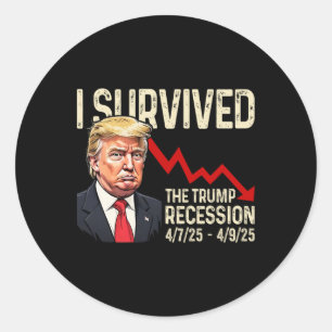 Sticker Rond J'ai survécu à la récession Trump 4725 4925 Trump