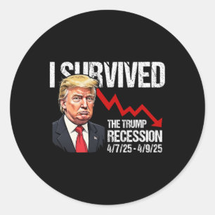 Sticker Rond J'ai survécu à la récession Trump 4725 4925 Trump