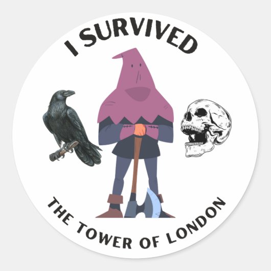 Sticker Rond J'ai survécu à la Tour de Londres Blanc (Devant)