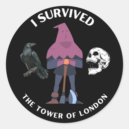 Sticker Rond J'ai survécu à la Tour de Londres sombre (Devant)