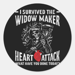 Sticker Rond J'Ai Survécu À L'Attaque Cardiaque Du Créateur Veu