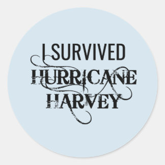 Sticker Rond J'ai survécu à l'ouragan Harvey