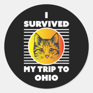 Sticker Rond J'Ai Survécu À Mon Voyage En Ohio