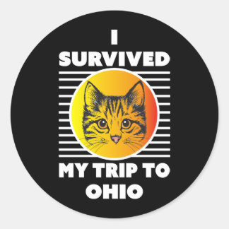 Sticker Rond J'Ai Survécu À Mon Voyage En Ohio