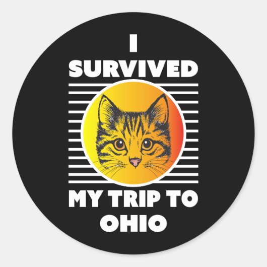 Sticker Rond J'Ai Survécu À Mon Voyage En Ohio (Devant)