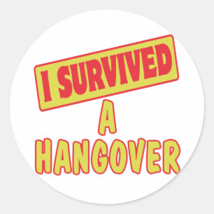 STICKER ROND J'AI SURVÉCU À UN HANGOVER
