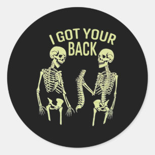 Sticker Rond J'Ai Ton Ck Halloween Skeleton Skull Sarcastique