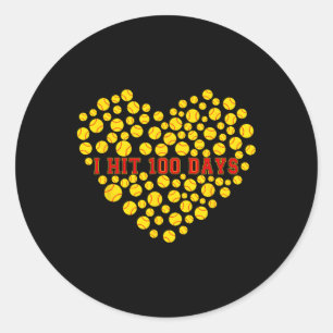 Sticker Rond J'Ai Touché 100 Jours De Coeur Scolaire Softbyll 1