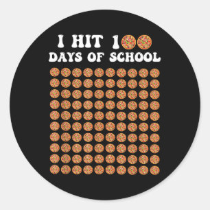 Sticker Rond J'Ai Touché 100 Jours De Pizza Scolaire 100E Jour