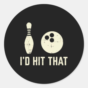 Sticker Rond J'Ai Touché Ce Joueur De Bowling Drôle Dire Bowler
