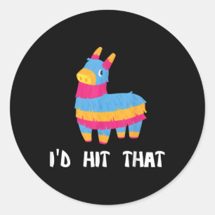 Sticker Rond J'Ai Touché Que Pinata Cinco De Mayo Parti Mexique