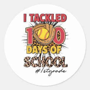 Sticker Rond J'Ai Traqué 100 Jours De 1Ere Classe Softbyll Leop
