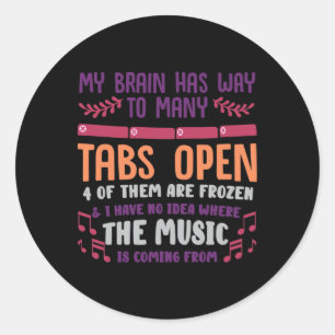 Sticker Rond J'Ai Trop D'Onglets Ouvert Ou Santé Mentale O Adhd