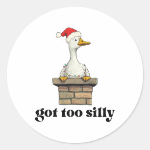 Sticker Rond J'Ai Trop Silencieux Inspiration Goose Love Animal
