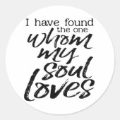 Sticker Rond J'ai trouvé celui que mon âme aime (Devant)