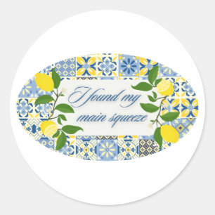 Sticker Rond J'ai trouvé mon coup de cœur Mariage côtier au c
