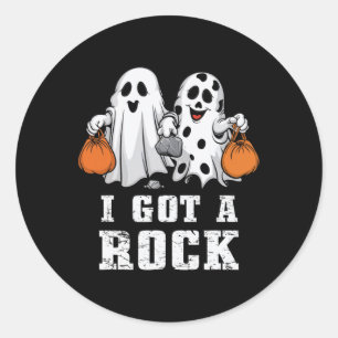 Sticker Rond J'Ai Un Fantôme De Rock Halloween Éffrayant Trick