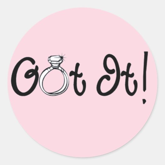 Sticker Rond J'Ai Une Bague Fiançailles (Devant)