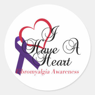 Sticker Rond J'ai une conscience de fibromyalgie de coeur