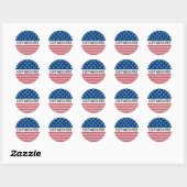 STICKER ROND J'AI VACCINÉ LE DRAPEAU DES USA (Feuille)
