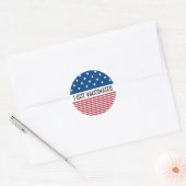 STICKER ROND J'AI VACCINÉ LE DRAPEAU DES USA (Enveloppe)