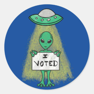 Sticker Rond J'ai voté - Alien !