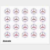 Sticker Rond J'Ai Voté American Stars Red White Blue Election (Feuille)
