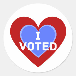 Sticker rond "J'ai voté" avec une conception cardi
