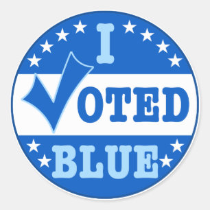Sticker Rond J'ai voté le Parti démocrate bleu