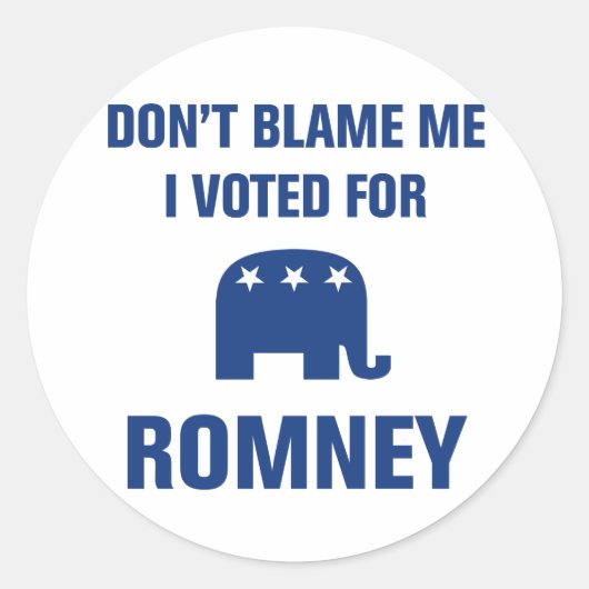 Sticker Rond J'Ai Voté Pour Romney (Devant)