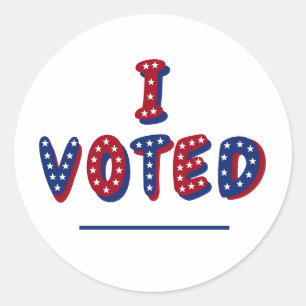 Sticker Rond J'ai voté Rouge Blanc Bleu