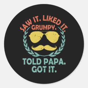 Sticker Rond J'Ai Vu Que Papa L'Avait Compris Aimer Posit