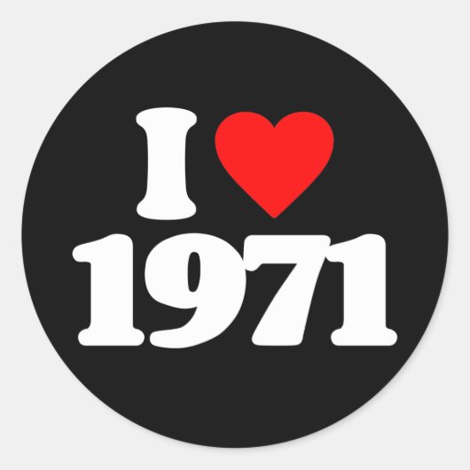 STICKER ROND J'AIME 1971 (Devant)