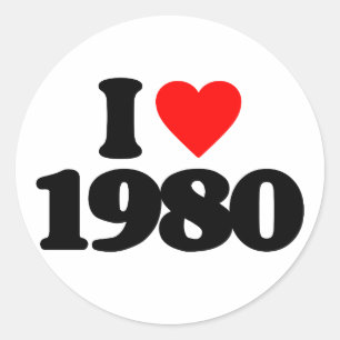 STICKER ROND J'AIME 1980
