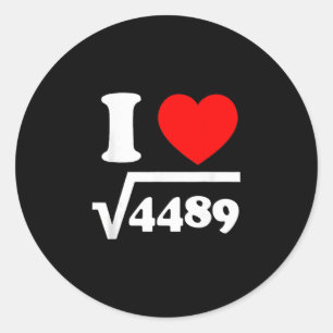 Sticker Rond J'aime 67 J'adore 67 Racine carrée 4489 Argot Math