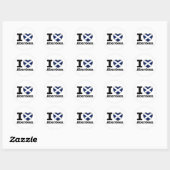 Sticker Rond J'aime Aberdeen (Feuille)