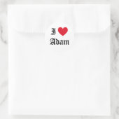Sticker Rond J'aime Adam (Sac)