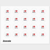 Sticker Rond j'aime adelina (Feuille)