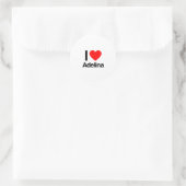 Sticker Rond j'aime adelina (Sac)